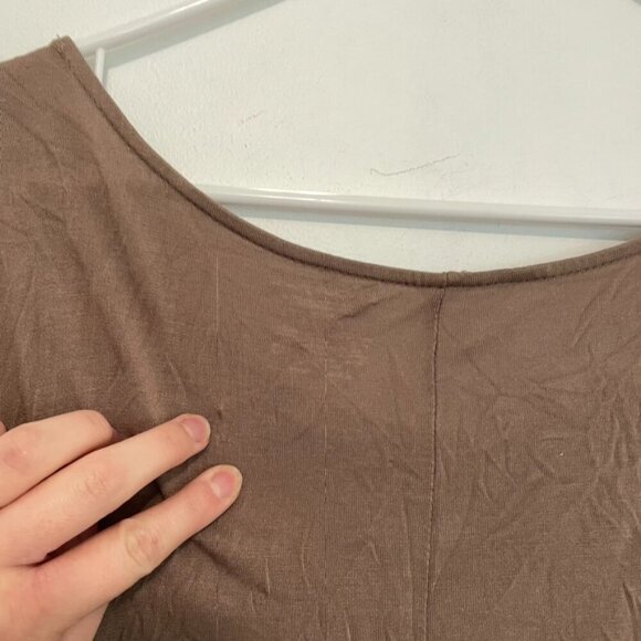 LANE BRYANT Plus Size Solid Brown Sequin Embellished Short Sleeve Blouse 22 / 24 - Picture 14 of 15